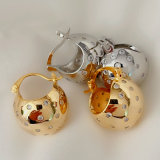 Fashion zircon ball hoops