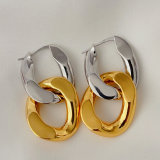 Silver and gold chain earrings