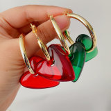 Big glass heart hoops