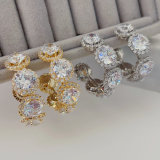 Bling big stone hoops