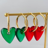 Big glass heart hoops