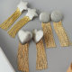 Chain tassel heart earrings