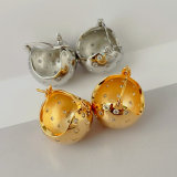 Fashion zircon ball hoops