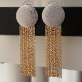 Chain tassel heart earrings