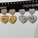 Metal heart pendant earrings