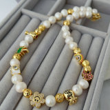 Mix charm pearl necklace