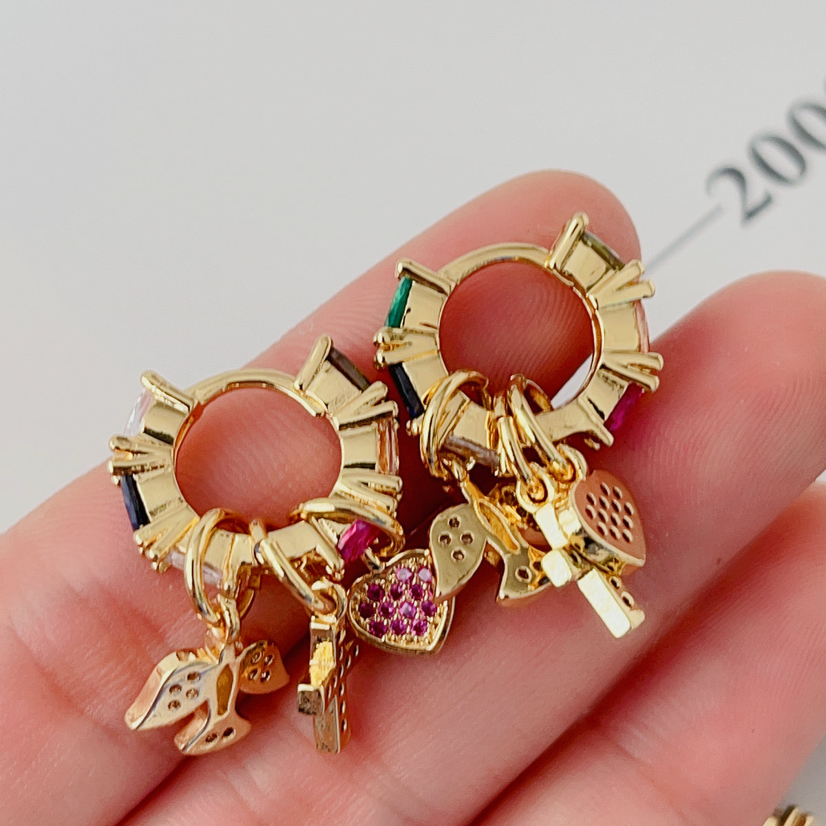 Colorful charms hoops