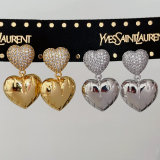 Metal heart pendant earrings