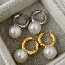 Big pearl drop earrings