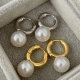 Big pearl drop earrings