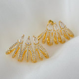 Pave fan earrings