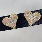 Pave heart earrings