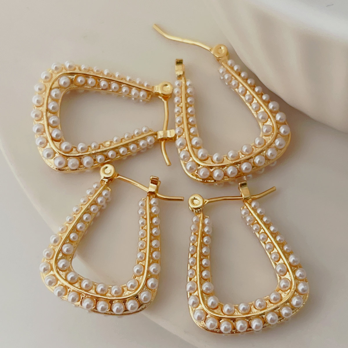 Full pearl earrings