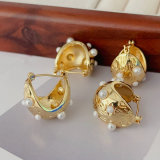 Pearl moon hoops