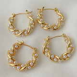 Twist pearl earrings