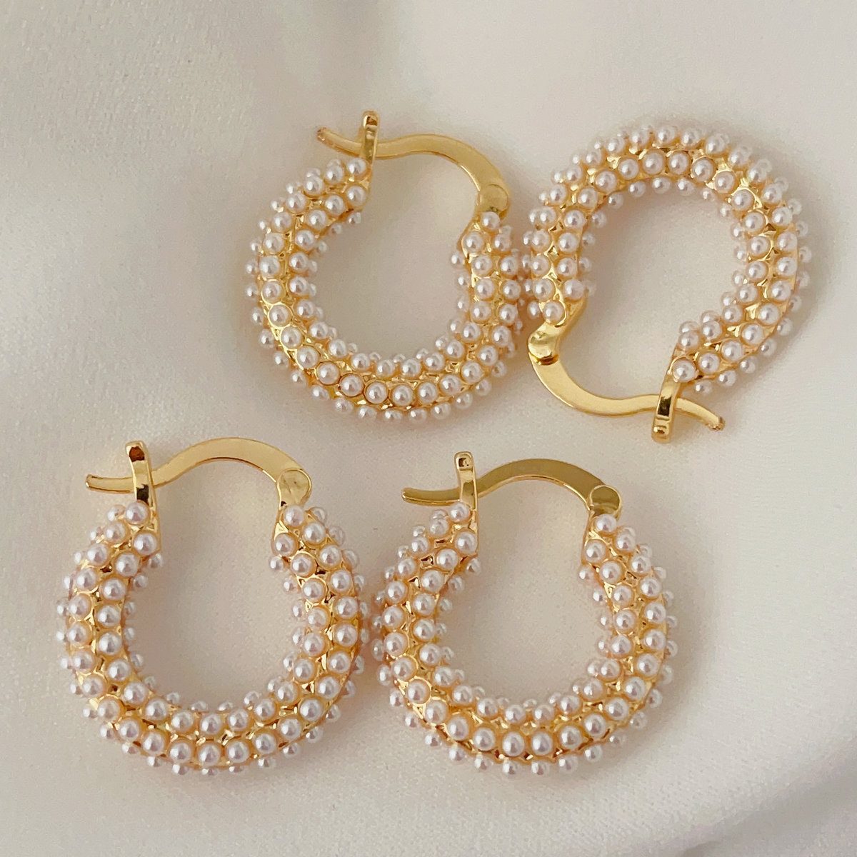 Full pearl hoops