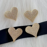 Pave heart earrings