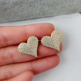 Pave heart earrings