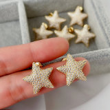 Pave star earrings