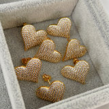 Pave heart earrings