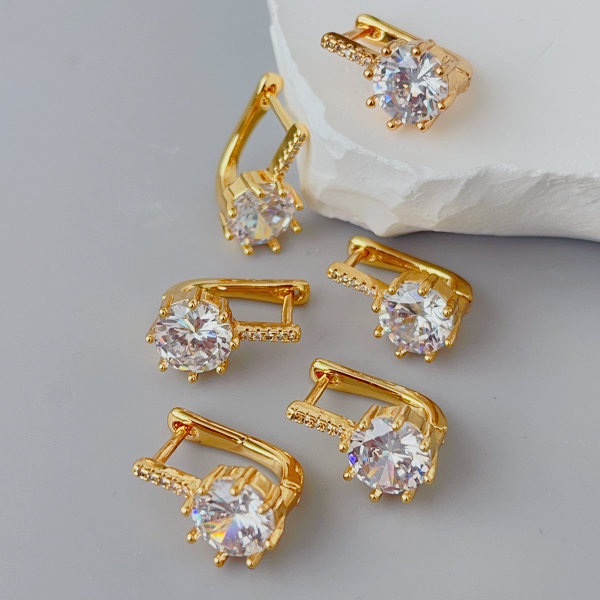 Simple pave earrings