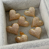 Pave heart earrings