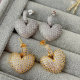 Pave heart earrings