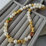 Mix charm pearl necklace
