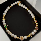 Mix charm pearl necklace