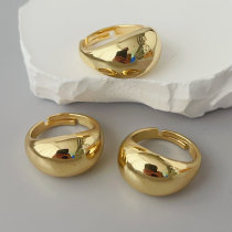 Gold metal adjustable ring