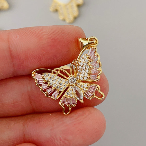 Pave butterfly charm