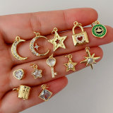 Pave star heart small charm