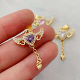Pave angel heart charm