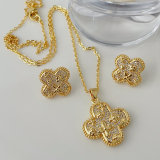 Pave flower set earrings