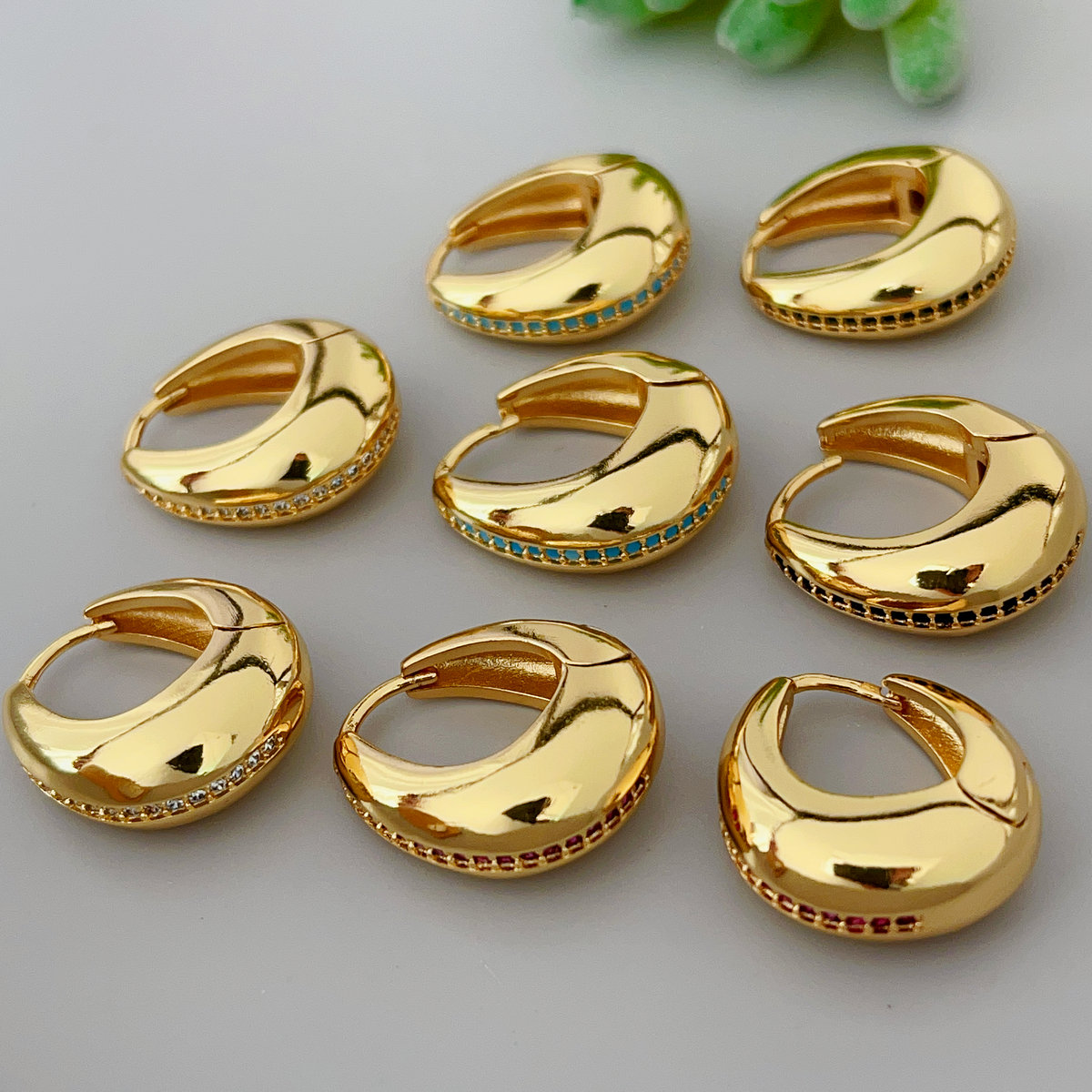 Simple pave earrings