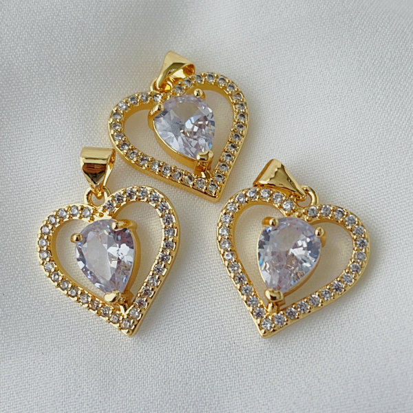 Pave heart charm