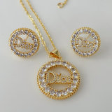 Pave set earring with necklace