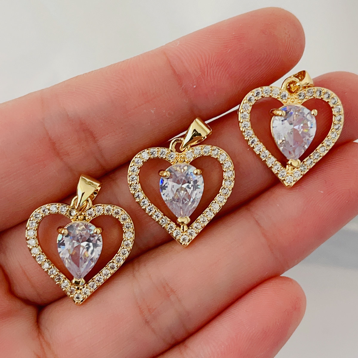 Pave heart charm