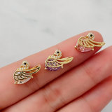 Pave swan charm