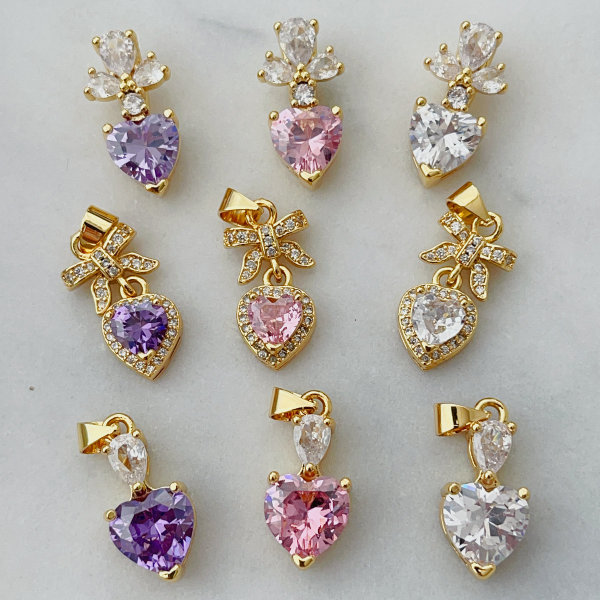 Pave heart charm