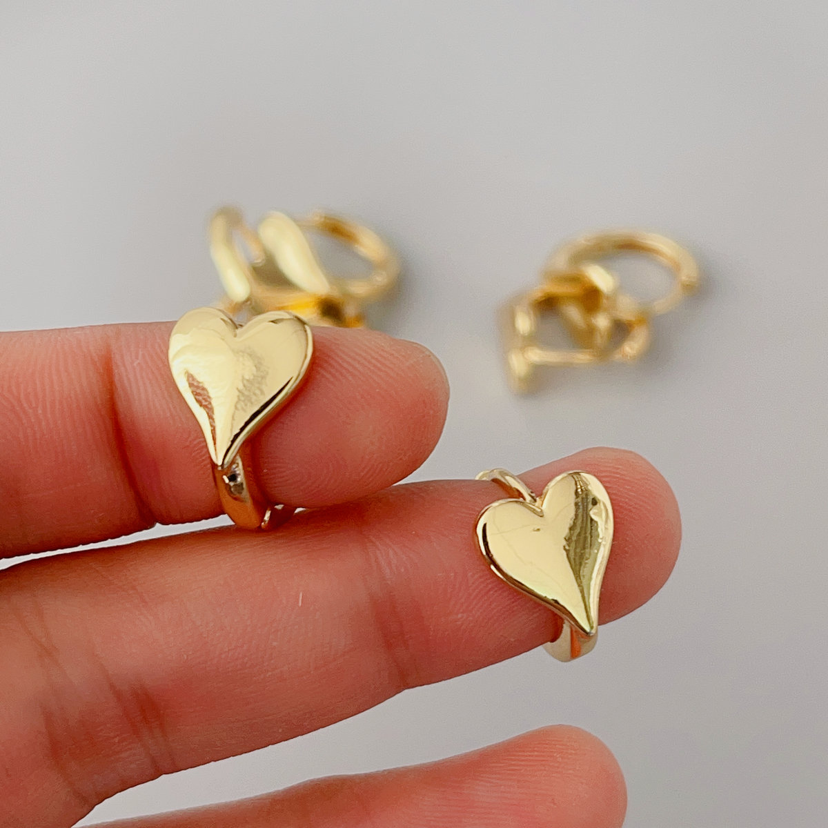 Metal heart earrings