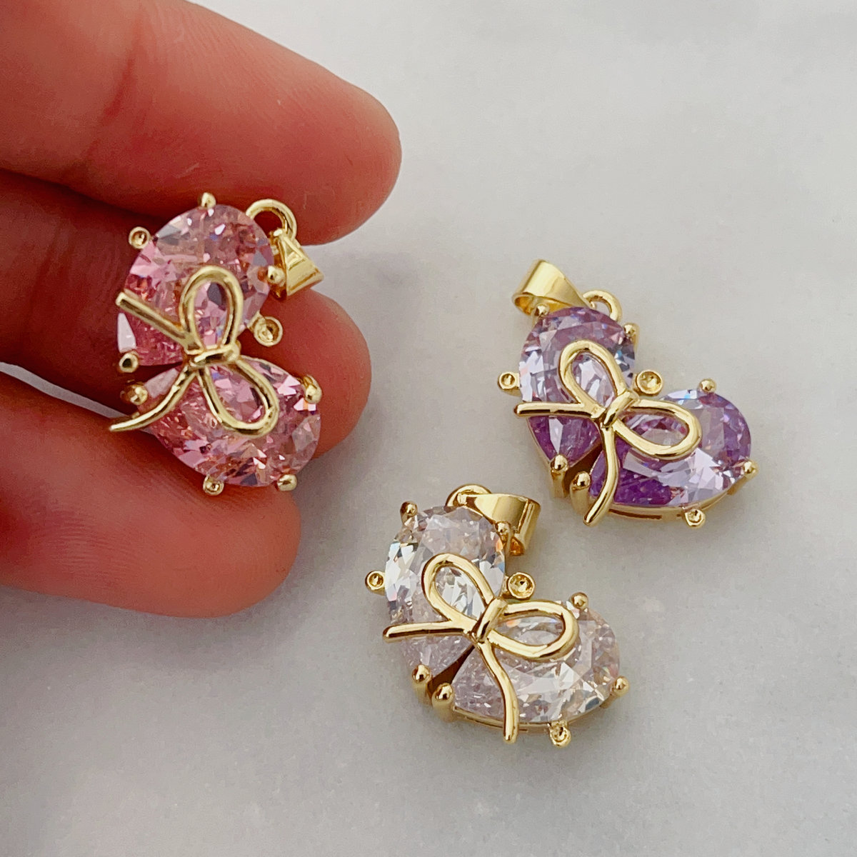 Pave heart charm