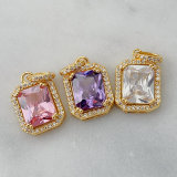 Pave square charm