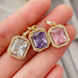 Pave square charm