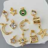 Pave star heart small charm
