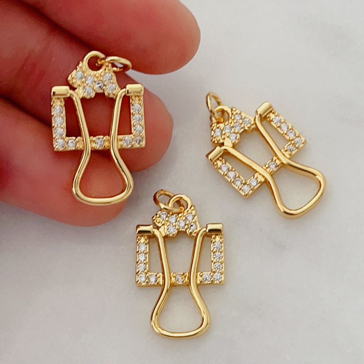 Pave pin charm