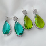 Water drop zircon pendant earrings