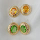 Round zircon earrings