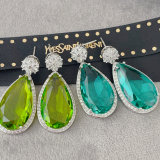 Water drop zircon pendant earrings