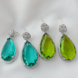 Water drop zircon pendant earrings